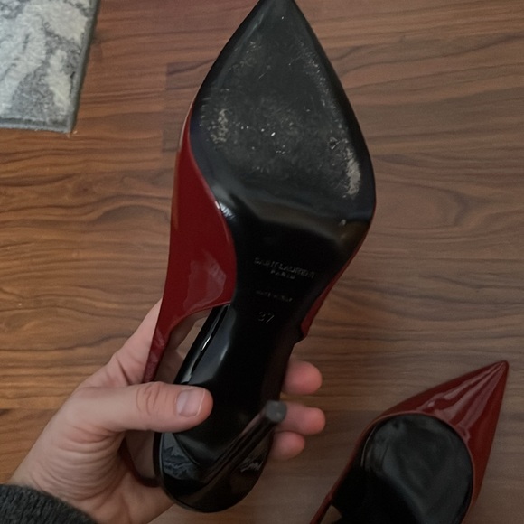 Saint Laurent red Anja heels - Picture 5 of 9